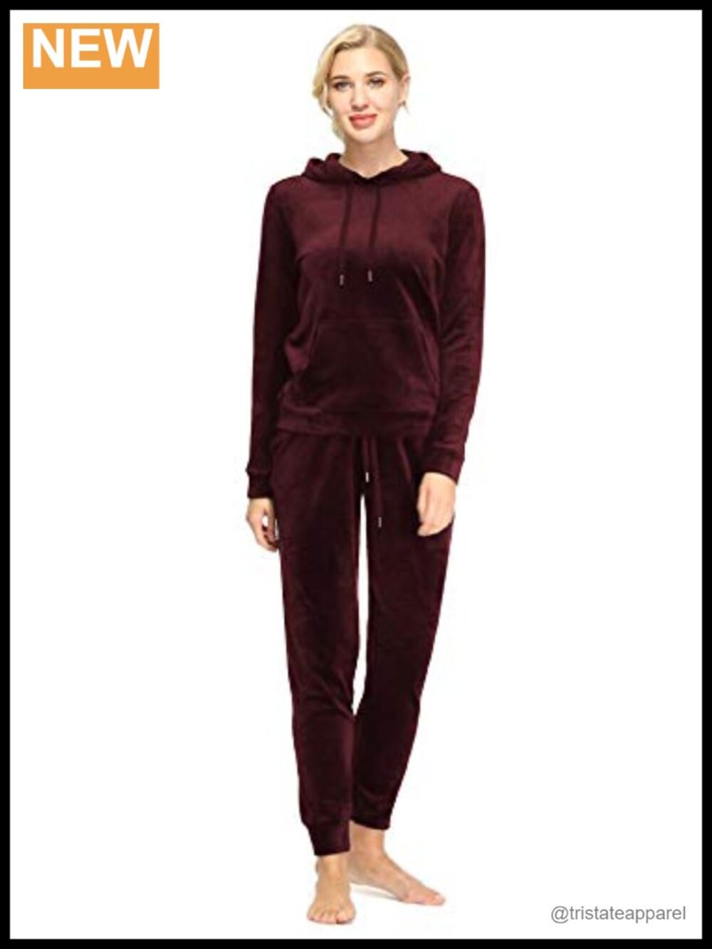 Women Velour Sweatsuit Set Hoodie Sweatpants Tracksuit Pullover 2 Piece